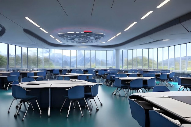 Futuristic classroom concept in school