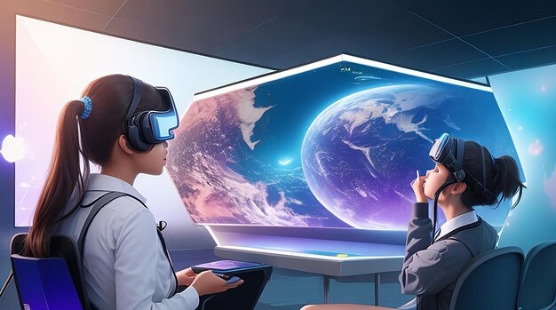 Futuristic Classroom Immersive Learning Innovation