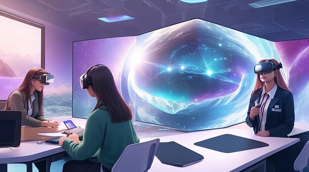 Futuristic Classroom Immersive Learning Innovation