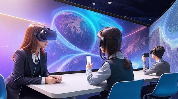 Futuristic classroom immersive learning innovation