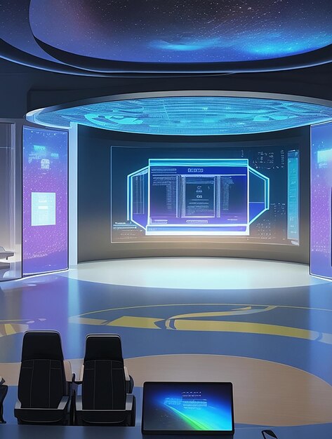 A futuristic classroom where virtual reality technology is seamlessly integrated into the learning experience