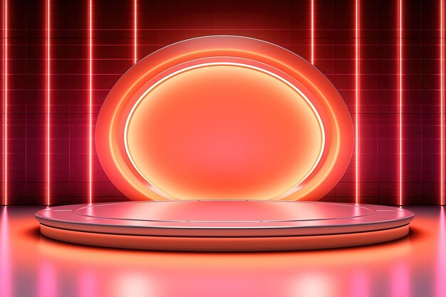 Futuristic and clean stage blank center background