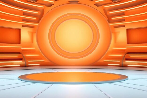 Futuristic and clean stage blank center background