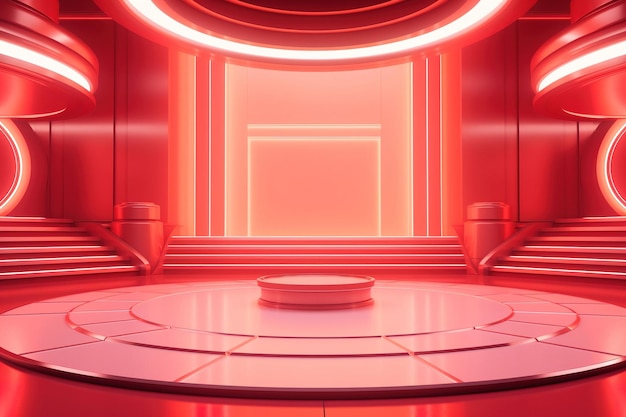 Futuristic and clean stage blank center background