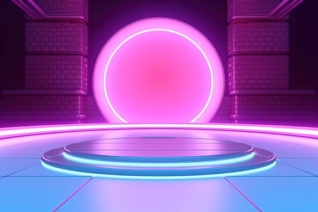 Futuristic and clean stage blank center background