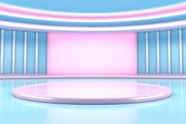 Futuristic and clean stage blank center background