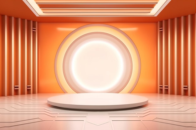 Futuristic and clean stage blank center background