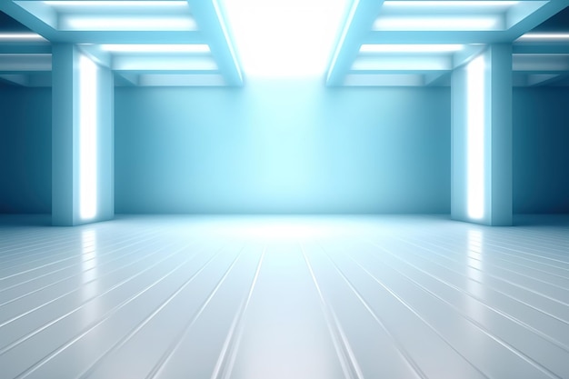 Futuristic and clean stage blank center background