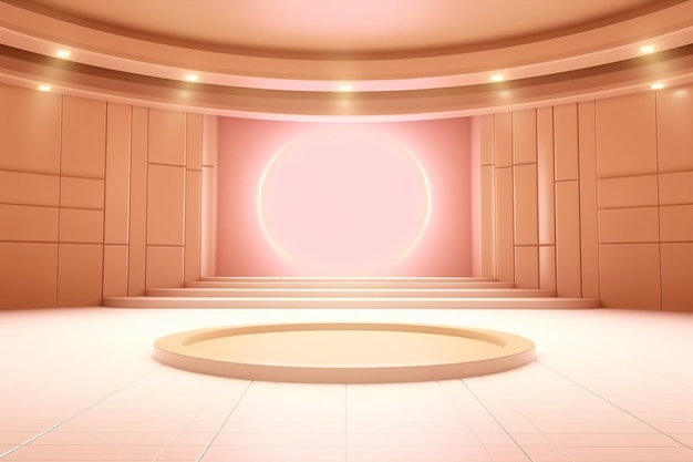 Futuristic and clean stage blank center background