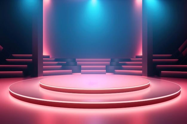 Futuristic and clean stage blank center background