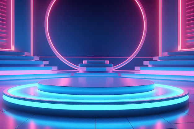 Futuristic and clean stage blank center background