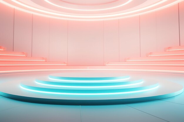 Futuristic and clean stage blank center background