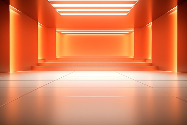 Futuristic and clean stage blank center background