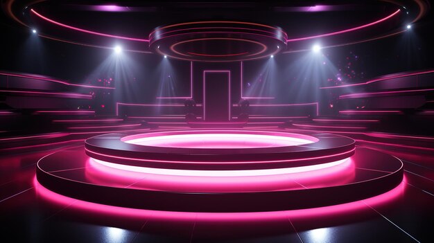 Futuristic and clean stage blank center background