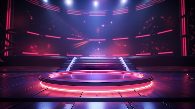 Futuristic and clean stage blank center background