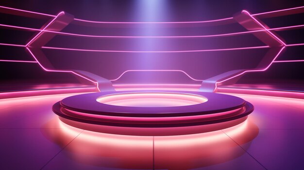 Futuristic and clean stage blank center background