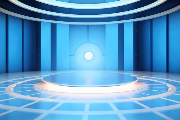 Futuristic and clean stage blank center background