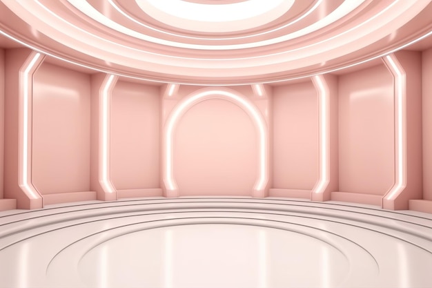 Futuristic and clean stage blank center background