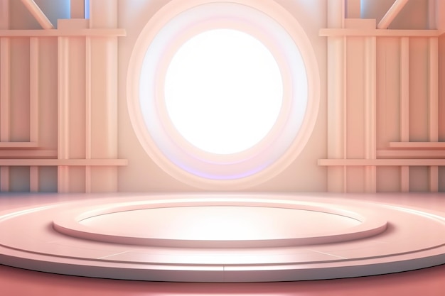 Futuristic and clean stage blank center background