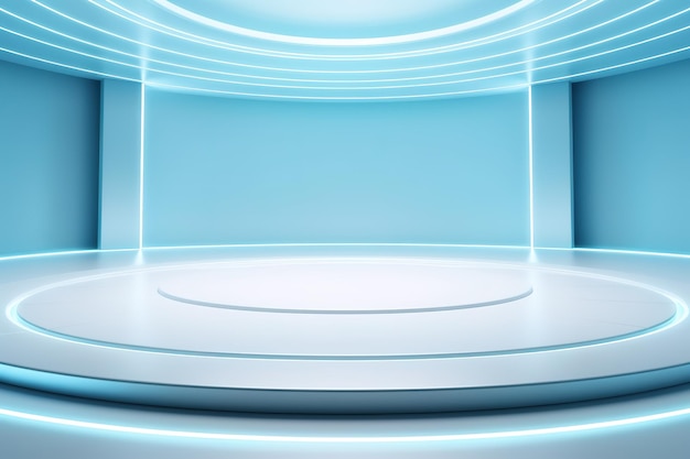 Futuristic and clean stage blank center background