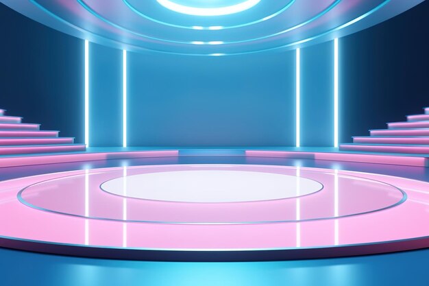 Futuristic and clean stage blank center background