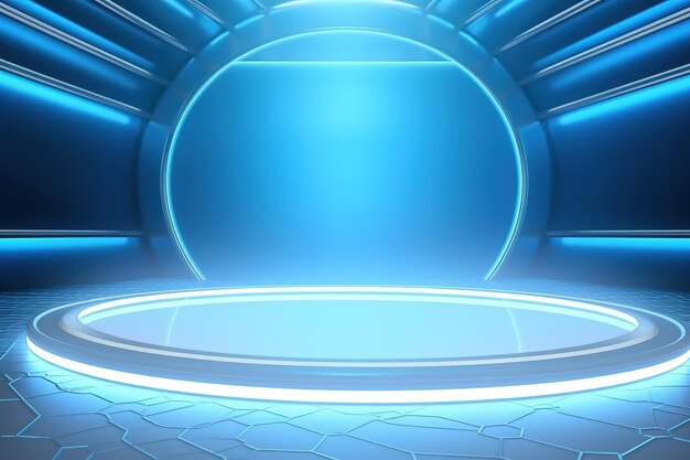 Futuristic and clean stage blank center background