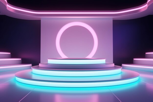 Futuristic and clean stage blank center background