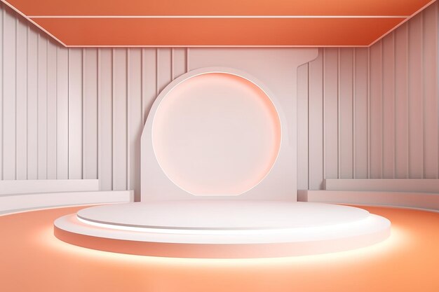 Futuristic and clean stage blank center background