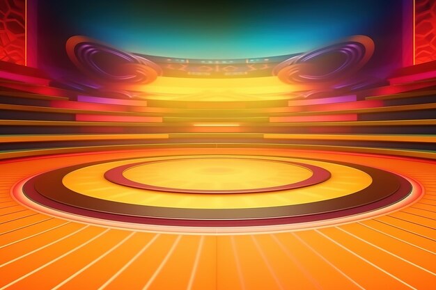 Futuristic and clean stage blank center background