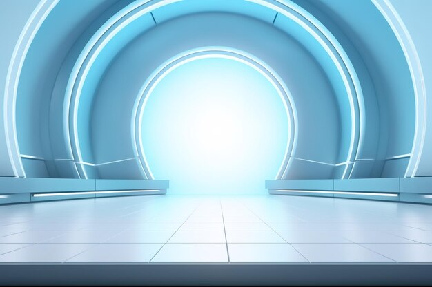 Futuristic and clean stage blank center background