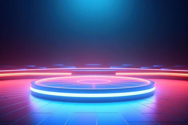 Futuristic and clean stage blank center background