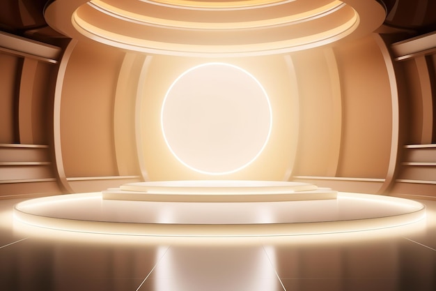 Futuristic and clean stage blank center background