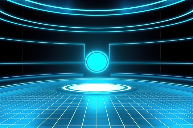 Futuristic and clean stage blank center background