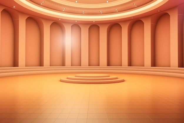 Futuristic and clean stage blank center background