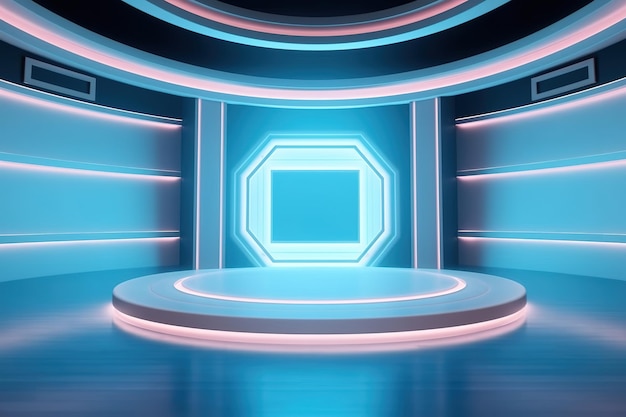 Futuristic and clean stage blank center background