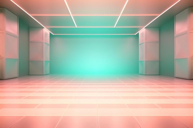 Futuristic and clean stage blank center background