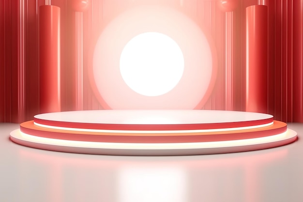 Futuristic and clean stage blank center background