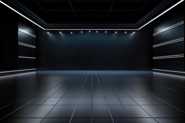 Futuristic and clean stage blank center background