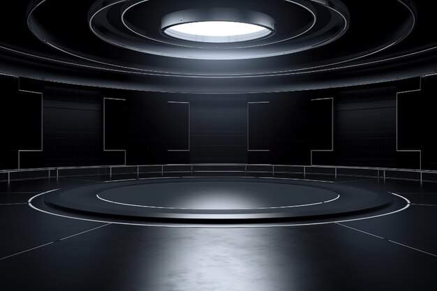 Futuristic and clean stage blank center background