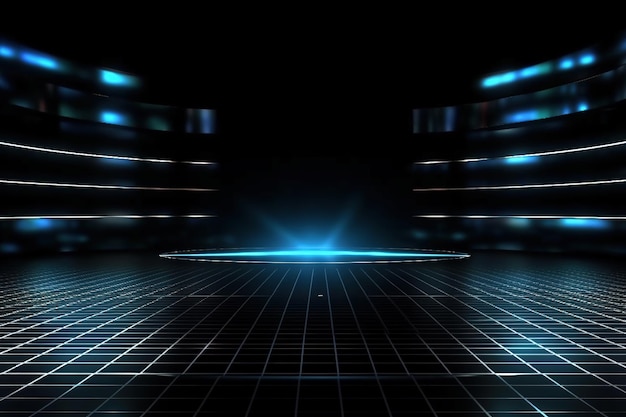 Futuristic and clean stage blank center background