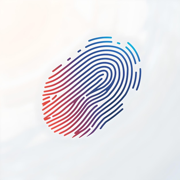 Futuristic Colored Fingerprint Illustration for Modern Identity Concepts Digital Security and Authentication AI