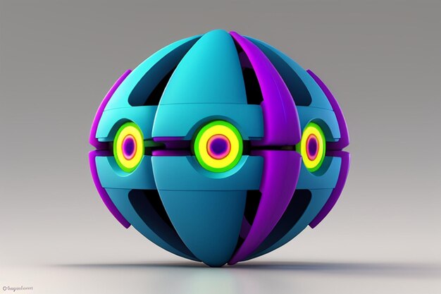 Futuristic colorful shape 3d render Background