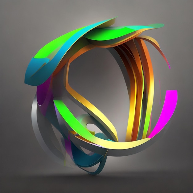 Futuristic colorful shape 3d render Background