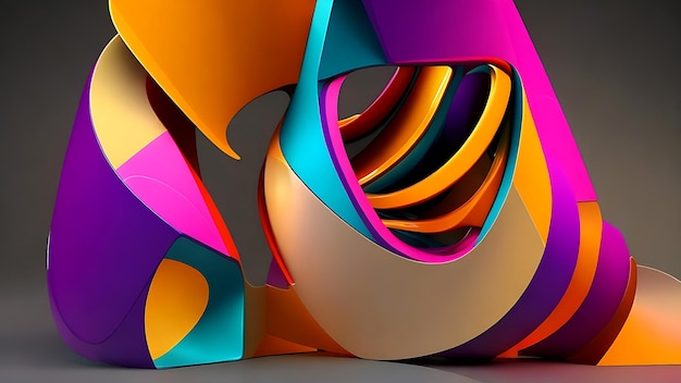 Futuristic colorful shape 3d render