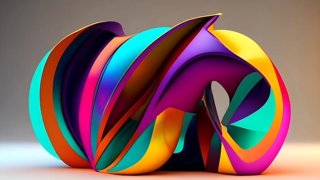 Futuristic colorful shape 3d render