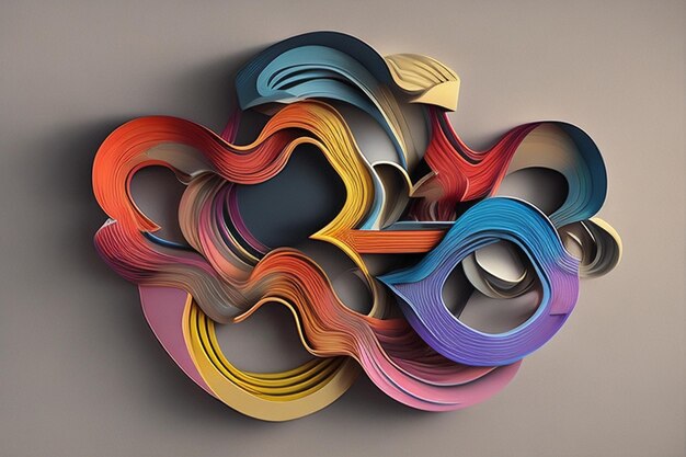 Photo futuristic colorful shape 3d render