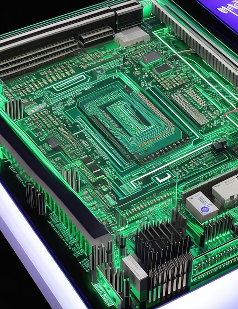 A futuristic computer circuit board