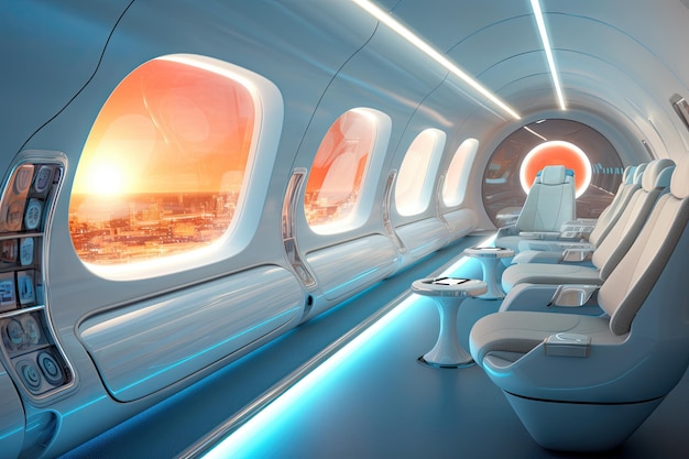 futuristic concept luxury train metro interior design