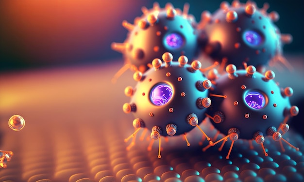 Futuristic concept of microscopik view of a nanorobot