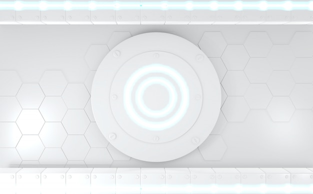 Foto vetrina podio astratto bianco concetto futuristico. rendering 3d